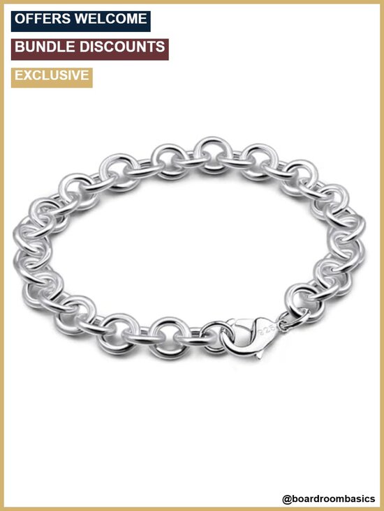 Jewelry - 925 Sterling Silver Cable Wire Link Bracelet Unisex Lobster Clasp